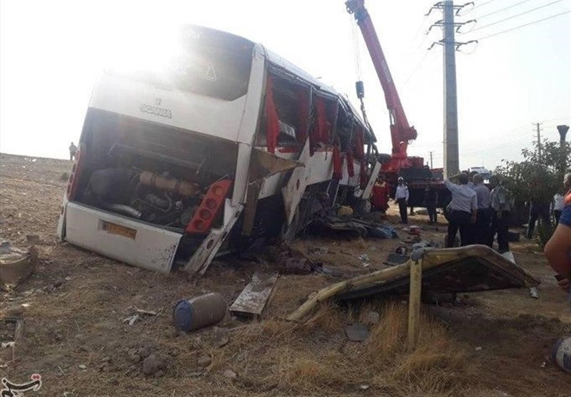 واژگونی اتوبوس فوتسالیست‌ها در جاده کرج ـ چالوس