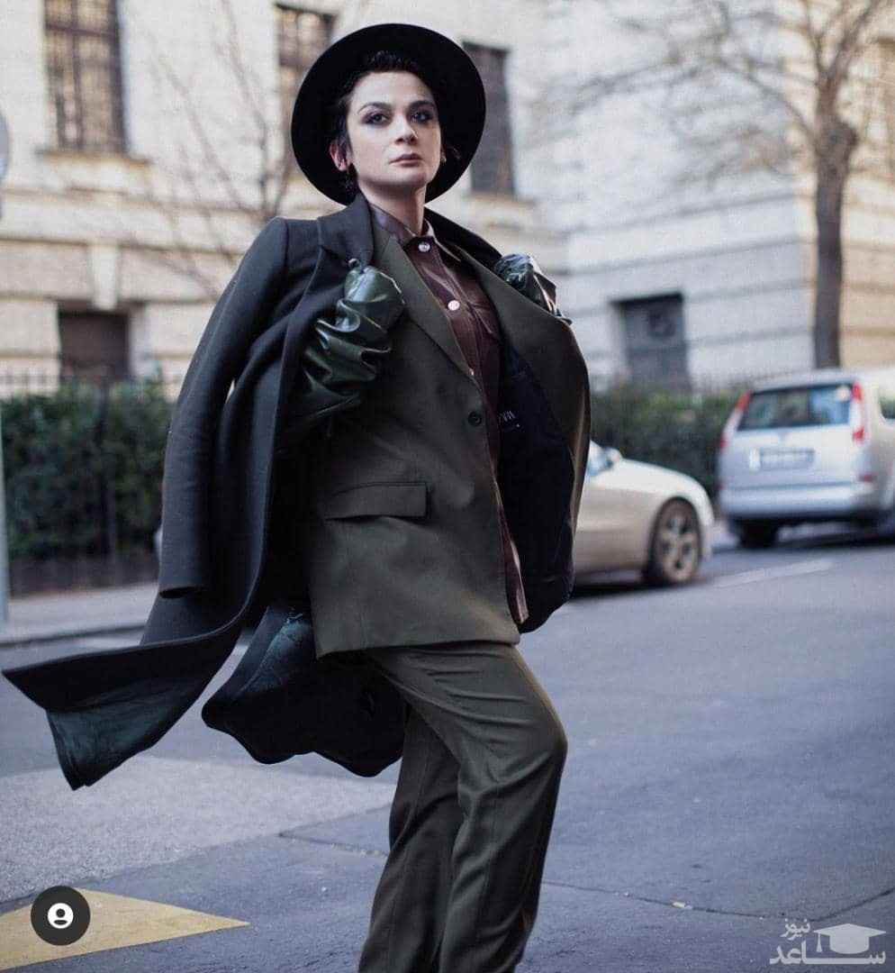 تیپ مردانه مارال فرجاد در خیابان + عکس تیپ مردانه مارال فرجاد در خیابان + عکس