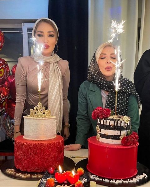 جشن تولد طلا گلزار با بازیگر زن/عکس