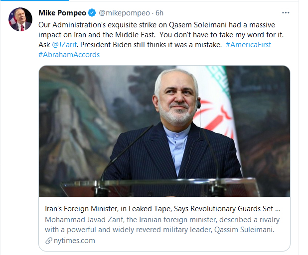 واکنش وزیر خارجه سابق آمریکا به نوار صوتی ظریف