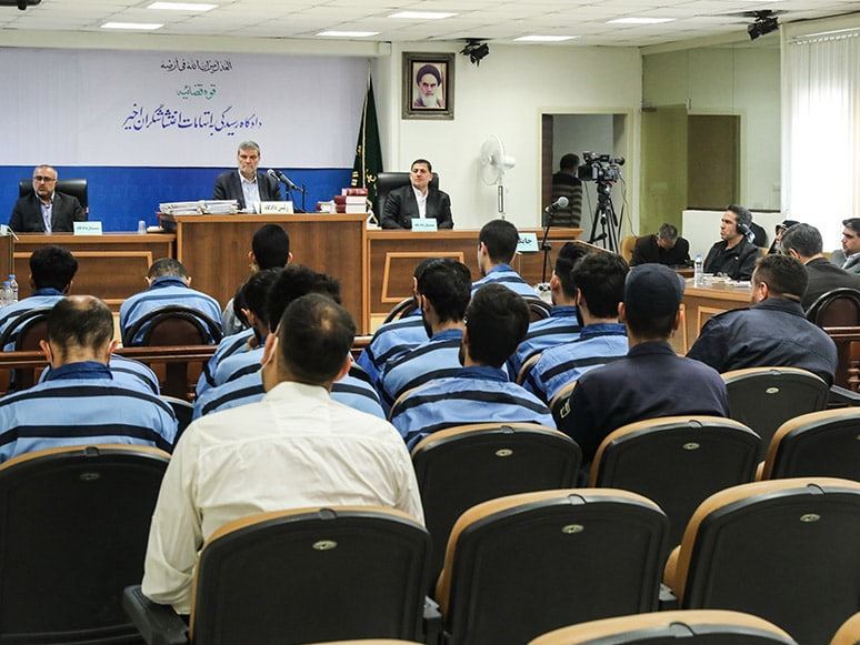 برگزاری جلسه دادگاه حوادث اخیر در تهران / ۲ نفر با اتهام «افساد فی الارض»، ۳ نفر با اتهام «محاربه» و یک نفر به اتهام «مقابله با حکومت اسلامی» پای میز محاکمه رفتند