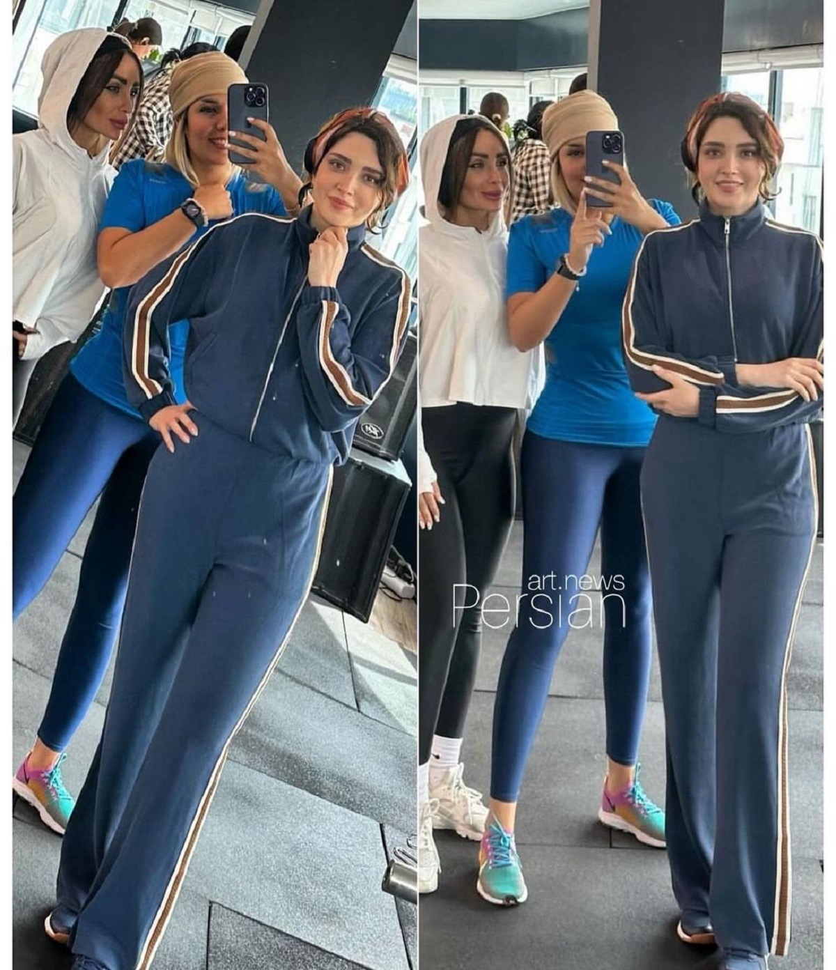 جنجالی شدن عکس جذاب بهنوش طباطبایی با مربی اش