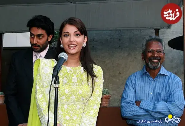 آیشواریا رای در حال سخنرانی در کالیفرنیا سال ۱۳۸۶