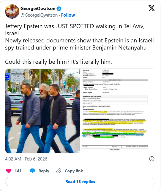 شوک بزرگ خبری به مردم جهان / جفری اپستین زنده است؟