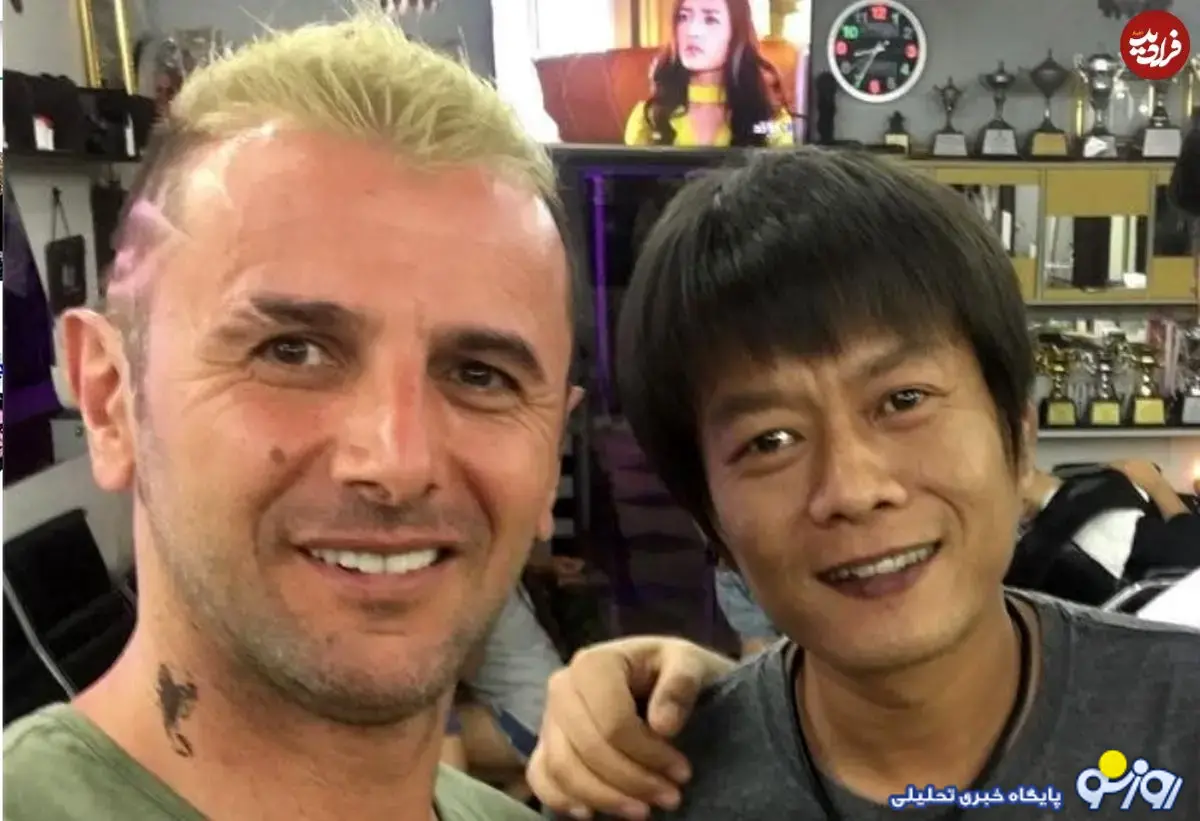 امین حیایی و پسرش دارا در اتاق گریم فیلم شعلهور امین حیایی و پسرش دارا در اتاق گریم فیلم شعلهور