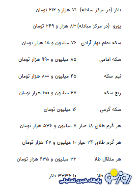 قیمت جدید طلا، سکه و دلار امروز ۱۰ تیر ۱۴۰۴