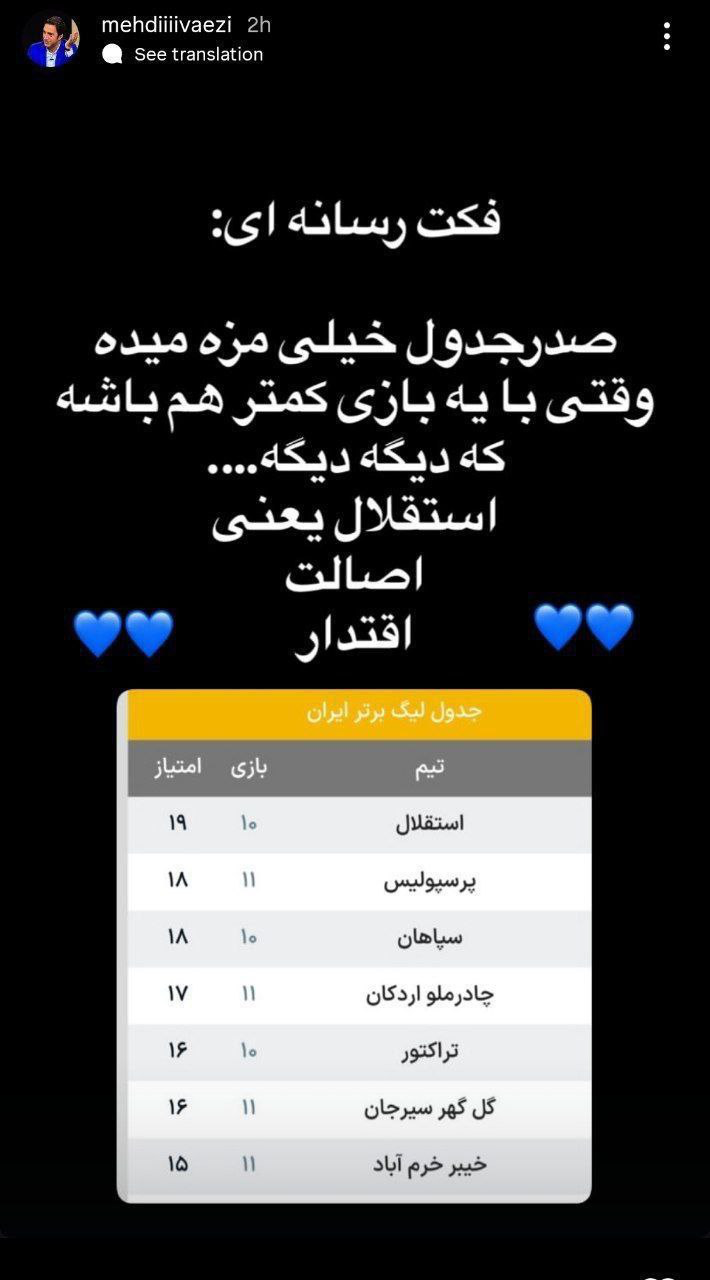 عکس| صدر جدول به استقلال خیلی مزه میدهد!