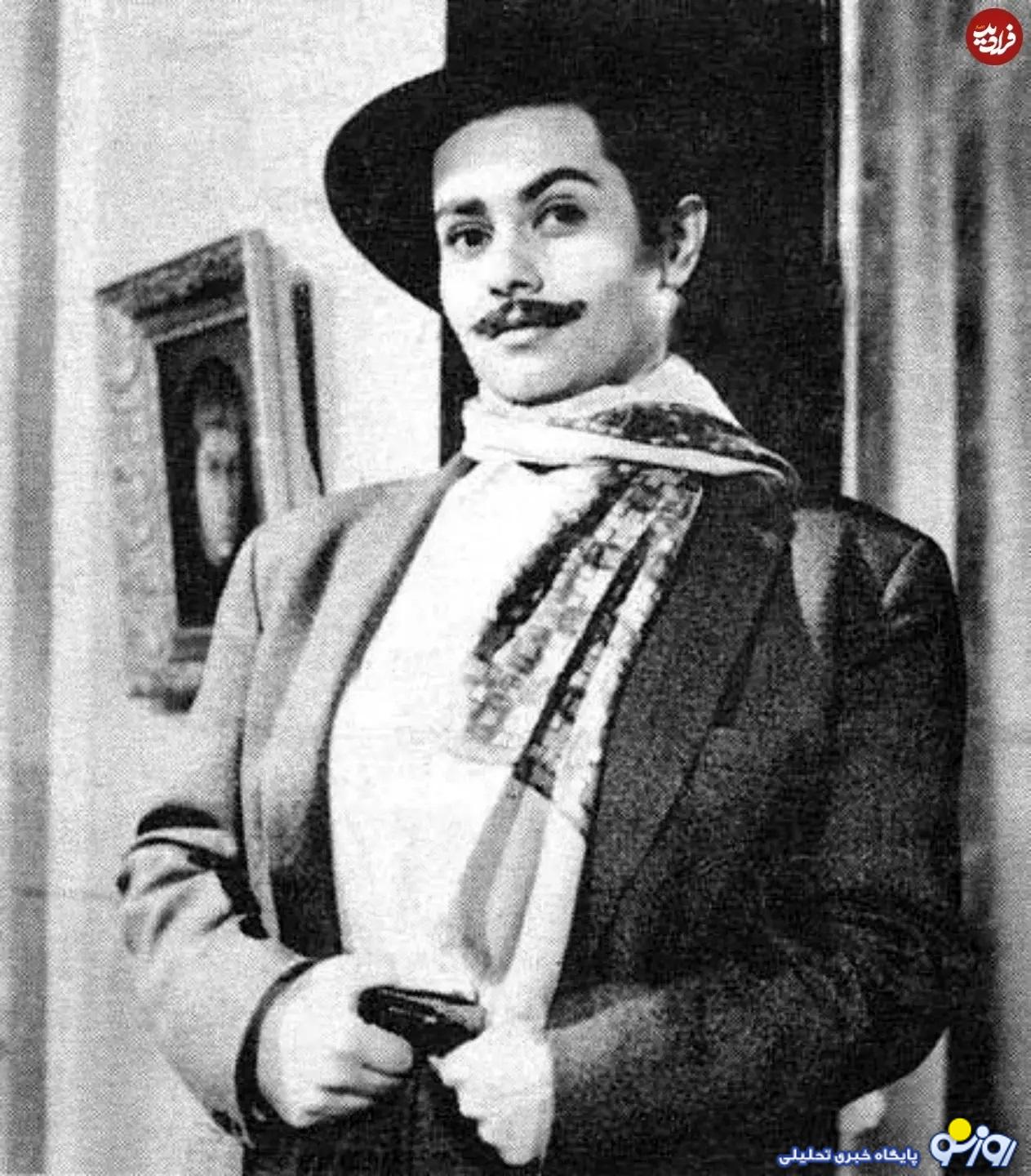 «آذر شیوا» با سبیل و در ۲۵ سالگی؛ سال ۱۳۴۴