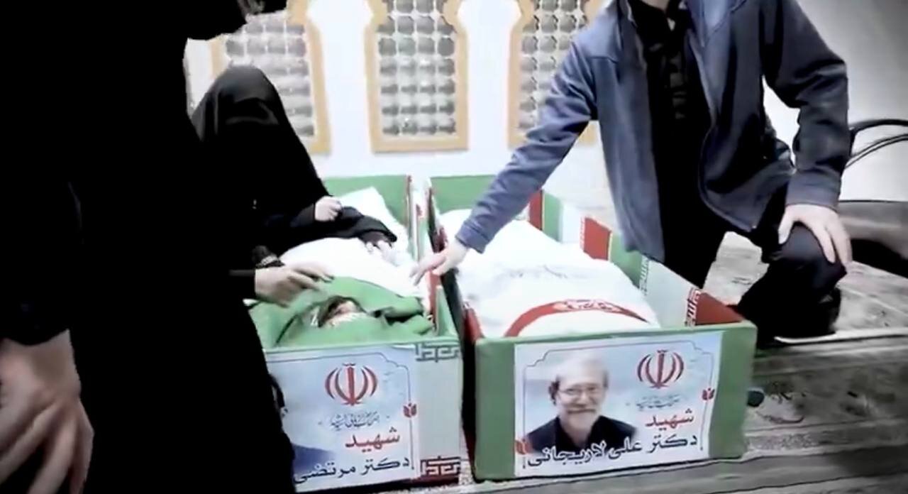 تصویری دیده نشده از پیکر علی لاریجانی در معراج شهدا