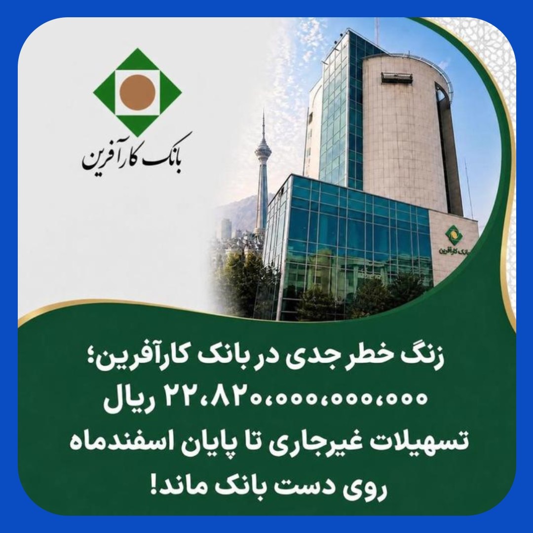 زنگ خطر جدی در بانک کارآفرین/۲,۲۸۲ میلیارد تومان تسهیلات کلان کجا رفت؟