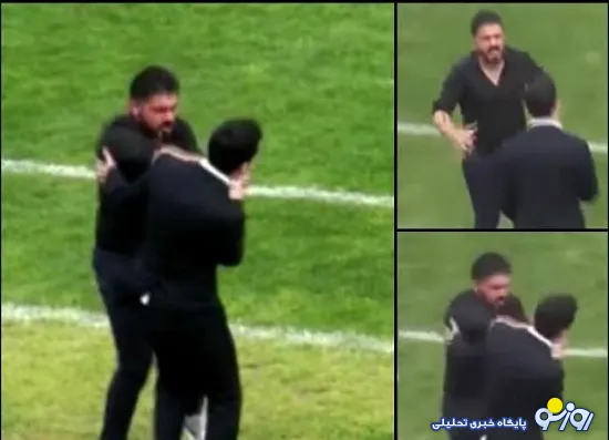 سیلی مربی فوتبال به صورت دستیارش در حین بازی+عکس